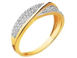 Złoty pierścionek z cyrkoniami