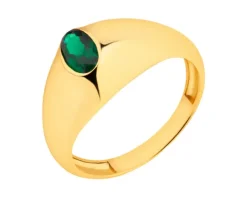 Złoty pierścionek z cyrkonią