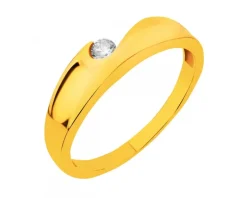 Złoty pierścionek z cyrkonią