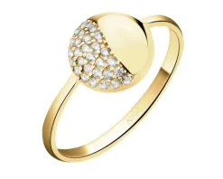 Złoty pierścionek z cyrkoniami