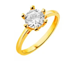 Złoty pierścionek z cyrkonią