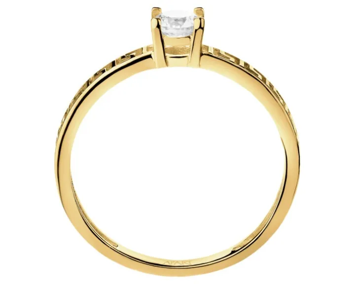 Złoty pierścionek z cyrkonią