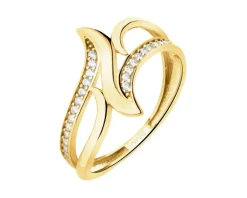 Złoty pierścionek z cyrkoniami