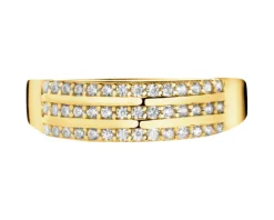 Złoty pierścionek z cyrkoniami