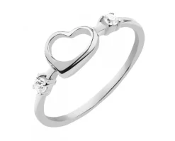 Złoty pierścionek z cyrkoniami - serce