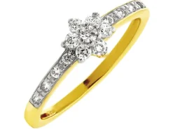 Złoty pierścionek z cyrkoniami