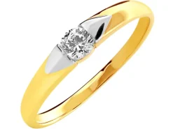 Złoty pierścionek z cyrkonią