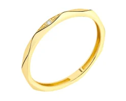 Złoty pierścionek z cyrkonią