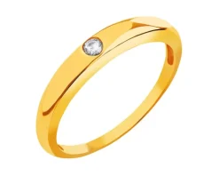 Złoty pierścionek z cyrkonią