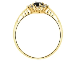 Złoty pierścionek z cyrkonią