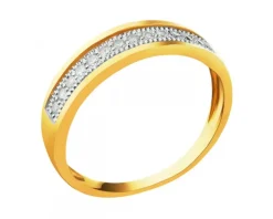 Złoty pierścionek z cyrkoniami