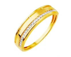Złoty pierścionek z cyrkoniami