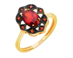 Złoty pierścionek z cyrkoniami