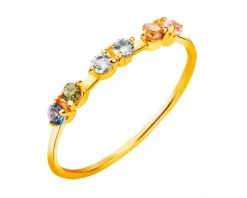 Złoty pierścionek z cyrkoniami