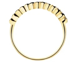 Złoty pierścionek z cyrkoniami - korona