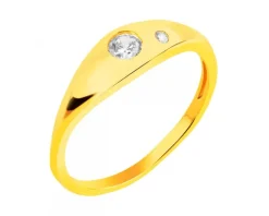 Złoty pierścionek z cyrkoniami