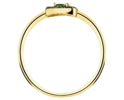 Złoty pierścionek z cyrkoniami