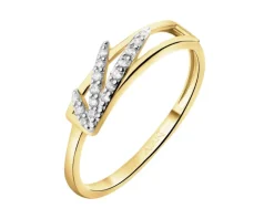 Złoty pierścionek z cyrkoniami