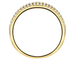 Złoty pierścionek z cyrkoniami