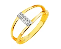 Złoty pierścionek z cyrkoniami