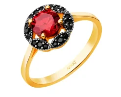 Złoty pierścionek z cyrkoniami