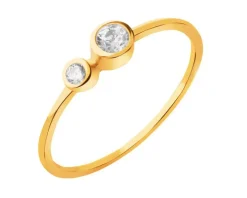 Złoty pierścionek z cyrkoniami