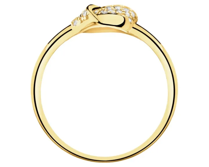 Złoty pierścionek z cyrkoniami