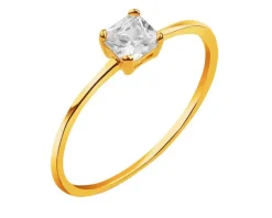 Złoty pierścionek z cyrkonią