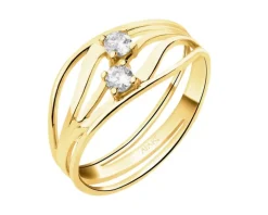 Złoty pierścionek z cyrkoniami