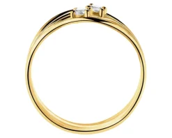 Złoty pierścionek z cyrkoniami