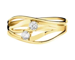 Złoty pierścionek z cyrkoniami