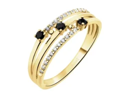 Złoty pierścionek z cyrkoniami