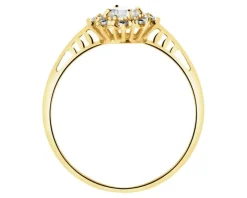 Złoty pierścionek z cyrkonią