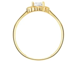 Złoty pierścionek z cyrkoniami