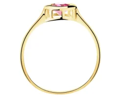 Złoty pierścionek z cyrkonią