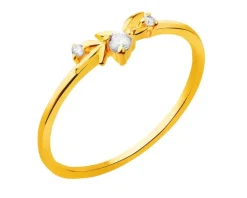 Złoty pierścionek z cyrkoniami