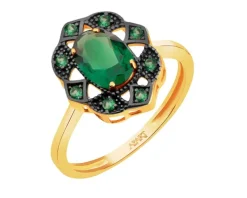 Złoty pierścionek z cyrkoniami