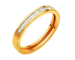 Złoty pierścionek z cyrkoniami
