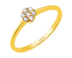 Złoty pierścionek z cyrkoniami