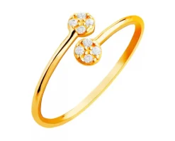 Złoty pierścionek z cyrkoniami