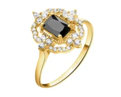 Złoty pierścionek z cyrkoniami