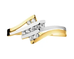 Złoty pierścionek z cyrkoniami