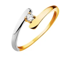 Złoty pierścionek z cyrkonią
