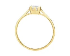 Złoty pierścionek z cyrkonią