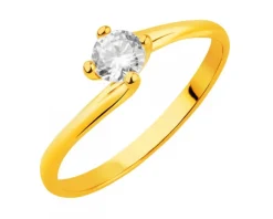 Złoty pierścionek z cyrkonią