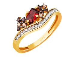 Złoty pierścionek z cyrkoniami