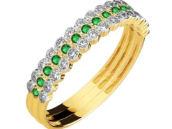 Złoty pierścionek z cyrkoniami