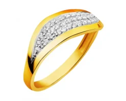 Złoty pierścionek z cyrkoniami