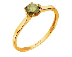 Złoty pierścionek z cyrkonią
