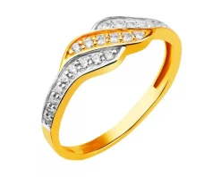 Złoty pierścionek z cyrkoniami